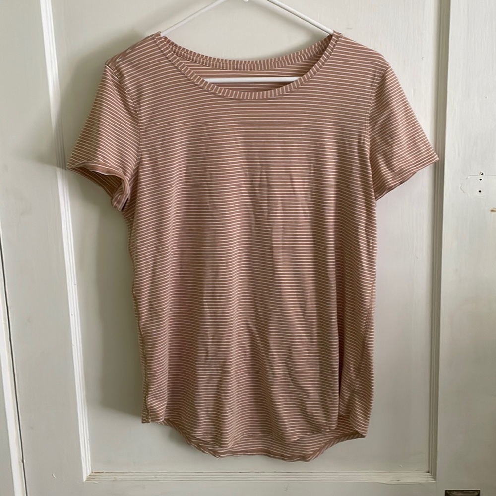 Lululemon Love Crew Tan and White stripe